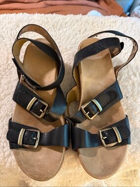 Dansko Black Strappy Buckle Sandals for Women